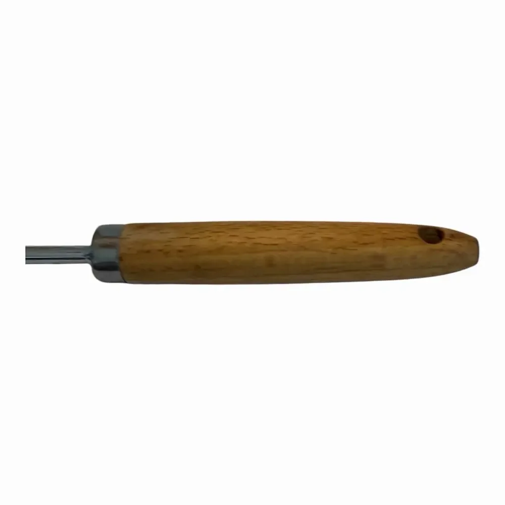 Vintage EKCO Nylon Slotted Spatula Round Wood Handle Round Stainless Steel Shaft